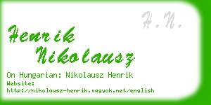 henrik nikolausz business card